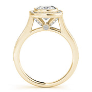 Heirloom Halo Cushion Diamond Engagement Ring in 10K/14K gold and platinum with certified lab-grown or natural diamonds