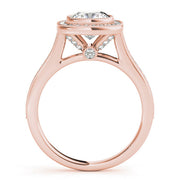 Heirloom Halo Cushion Diamond Engagement Ring in 10K/14K gold and platinum with certified lab-grown or natural diamonds