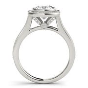 Heirloom Halo Cushion Diamond Engagement Ring in 10K/14K gold and platinum with certified lab-grown or natural diamonds