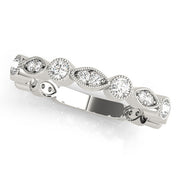 Vintage-Inspired Milgrain Half Eternity Ring in Gold & Platinum