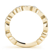 Vintage-Inspired Milgrain Half Eternity Ring in Gold & Platinum