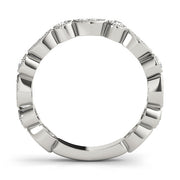 Vintage-Inspired Milgrain Half Eternity Ring in Gold & Platinum