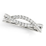 Twisted Shank Curved Half Eternity Ring in Gold & Platinum