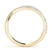 Twisted Shank Curved Half Eternity Ring in Gold & Platinum