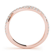 Twisted Shank Curved Half Eternity Ring in Gold & Platinum