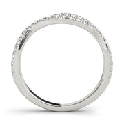 Twisted Shank Curved Half Eternity Ring in Gold & Platinum