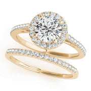 Pristine Halo Engagement Ring Round Diamond Engagement Ring in 10K/14K gold and platinum with certified lab-grown or natural diamonds