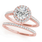 Pristine Halo Engagement Ring Round Diamond Engagement Ring in 10K/14K gold and platinum with certified lab-grown or natural diamonds