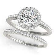 Pristine Halo Engagement Ring Round Diamond Engagement Ring in 10K/14K gold and platinum with certified lab-grown or natural diamonds