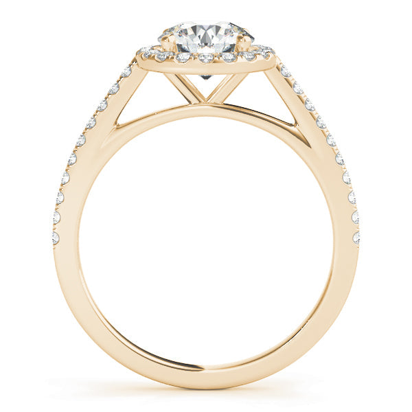 Pristine Halo Engagement Ring Round Diamond Engagement Ring in 10K/14K gold and platinum with certified lab-grown or natural diamonds