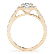 Pristine Halo Engagement Ring Round Diamond Engagement Ring in 10K/14K gold and platinum with certified lab-grown or natural diamonds