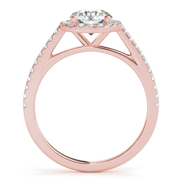 Pristine Halo Engagement Ring Round Diamond Engagement Ring in 10K/14K gold and platinum with certified lab-grown or natural diamonds