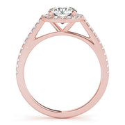 Pristine Halo Engagement Ring Round Diamond Engagement Ring in 10K/14K gold and platinum with certified lab-grown or natural diamonds