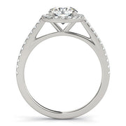 Pristine Halo Engagement Ring Round Diamond Engagement Ring in 10K/14K gold and platinum with certified lab-grown or natural diamonds