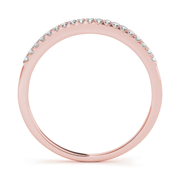 Split Prong Wedding Half Eternity Ring in Gold & Platinum