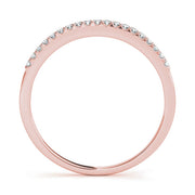Split Prong Wedding Half Eternity Ring in Gold & Platinum