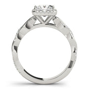 Refined Braided Shank With Cut Halo Head Princess Diamond Engagement Ring in 10K/14K gold and platinum with certified lab-grown or natural diamonds