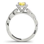 Noble Braided Shank With Halo Head Oval Diamond Engagement Ring in 10K/14K gold and platinum with certified lab-grown or natural diamonds