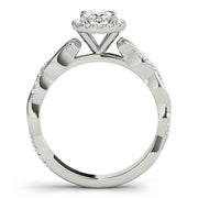Noble Braided Shank With Halo Head Oval Diamond Engagement Ring in 10K/14K gold and platinum with certified lab-grown or natural diamonds