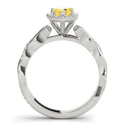 Signature Braided Shank With Halo Head Marquise Diamond Engagement Ring in 10K/14K gold and platinum with certified lab-grown or natural diamonds
