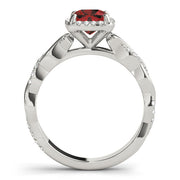 Artisan Braided Shank With Halo Head Cushion Diamond Engagement Ring in 10K/14K gold and platinum with certified lab-grown or natural diamonds