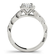 Artisan Braided Shank With Halo Head Cushion Diamond Engagement Ring in 10K/14K gold and platinum with certified lab-grown or natural diamonds