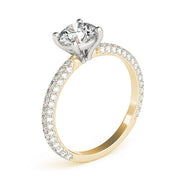 Classic Pave Engagement Ring With Head Round Diamond Engagement Ring in 10K/14K gold and platinum with certified lab-grown or natural diamonds