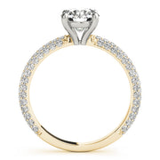 Classic Pave Engagement Ring With Head Round Diamond Engagement Ring in 10K/14K gold and platinum with certified lab-grown or natural diamonds