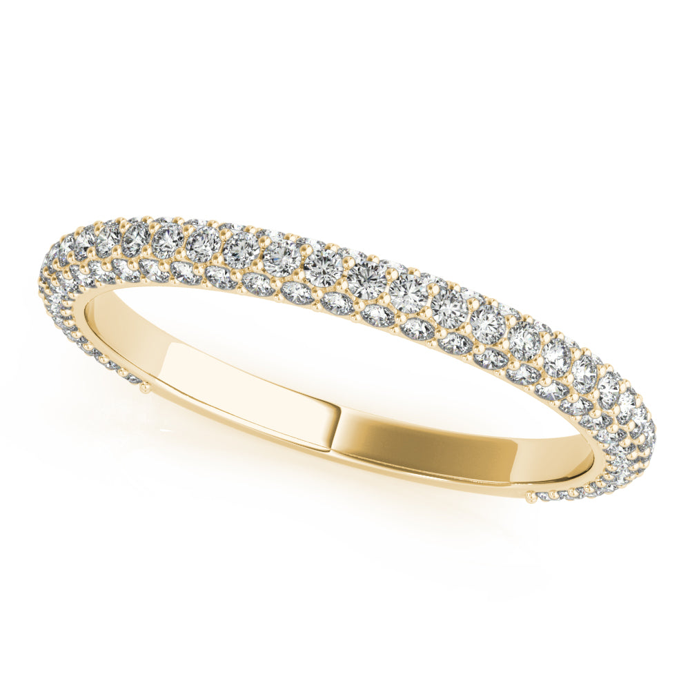 Straight PavÃ£Â© Half Eternity Ring in Gold & Platinum