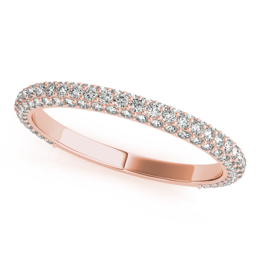 Straight Pavé Half Eternity Ring in 10K/14K gold and platinum with certified lab-grown or natural diamonds