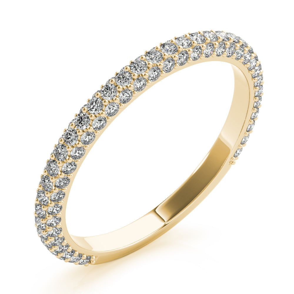 Straight PavÃ£Â© Half Eternity Ring in Gold & Platinum