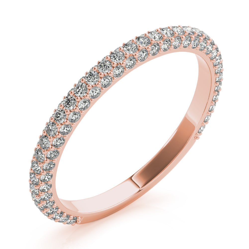 Straight PavÃ£Â© Half Eternity Ring in Gold & Platinum