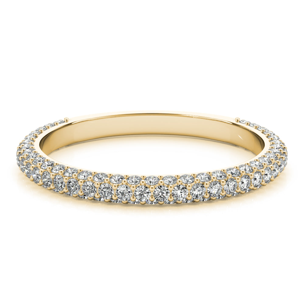 Straight PavÃ£Â© Half Eternity Ring in Gold & Platinum
