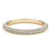 Straight PavÃ£Â© Half Eternity Ring in Gold & Platinum