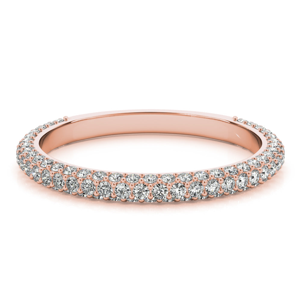 Straight PavÃ£Â© Half Eternity Ring in Gold & Platinum
