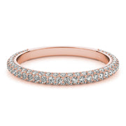 Straight PavÃ£Â© Half Eternity Ring in Gold & Platinum