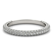 Straight PavÃ£Â© Half Eternity Ring in Gold & Platinum