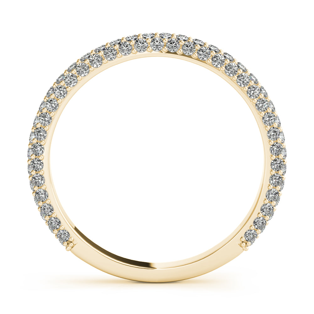 Straight PavÃ£Â© Half Eternity Ring in Gold & Platinum