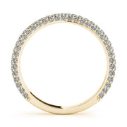 Straight PavÃ£Â© Half Eternity Ring in Gold & Platinum