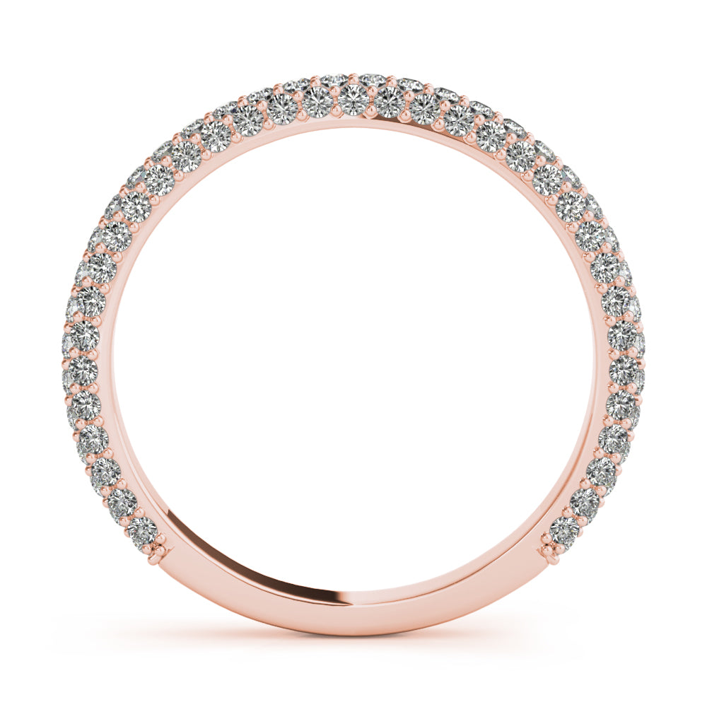 Straight PavÃ£Â© Half Eternity Ring in Gold & Platinum