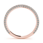Straight PavÃ£Â© Half Eternity Ring in Gold & Platinum