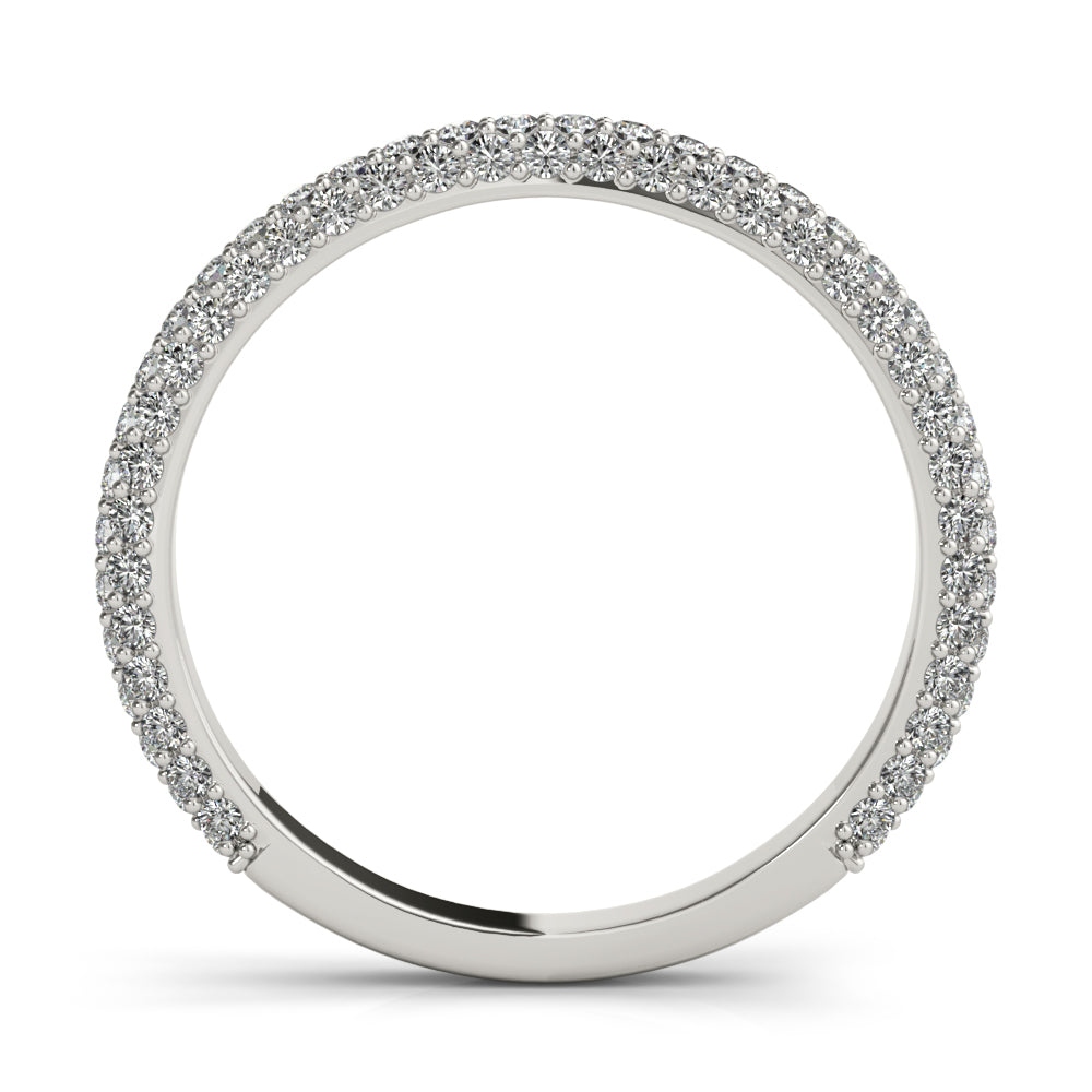 Straight PavÃ£Â© Half Eternity Ring in Gold & Platinum