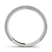 Straight PavÃ£Â© Half Eternity Ring in Gold & Platinum