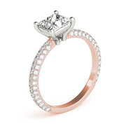 Timeless Pave Engagement Ring With Cut Head Princess Diamond Engagement Ring in 10K/14K gold and platinum with certified lab-grown or natural diamonds
