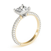 Timeless Pave Engagement Ring With Cut Head Princess Diamond Engagement Ring in 10K/14K gold and platinum with certified lab-grown or natural diamonds
