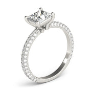 Timeless Pave Engagement Ring With Cut Head Princess Diamond Engagement Ring in 10K/14K gold and platinum with certified lab-grown or natural diamonds