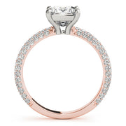 Timeless Pave Engagement Ring With Cut Head Princess Diamond Engagement Ring in 10K/14K gold and platinum with certified lab-grown or natural diamonds