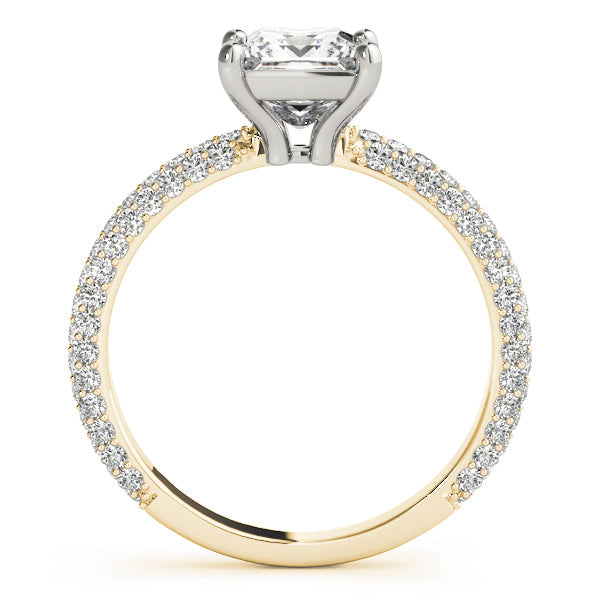 Timeless Pave Engagement Ring With Cut Head Princess Diamond Engagement Ring in 10K/14K gold and platinum with certified lab-grown or natural diamonds