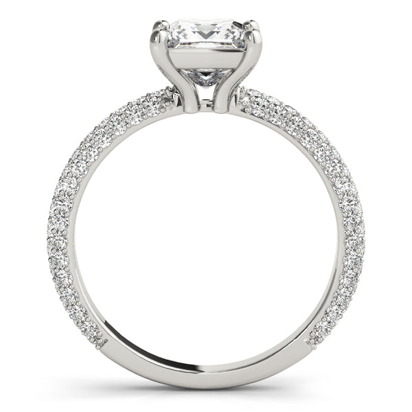 Timeless Pave Engagement Ring With Cut Head Princess Diamond Engagement Ring in 10K/14K gold and platinum with certified lab-grown or natural diamonds