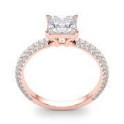 Timeless Pave Engagement Ring With Cut Head Princess Diamond Engagement Ring in 10K/14K gold and platinum with certified lab-grown or natural diamonds